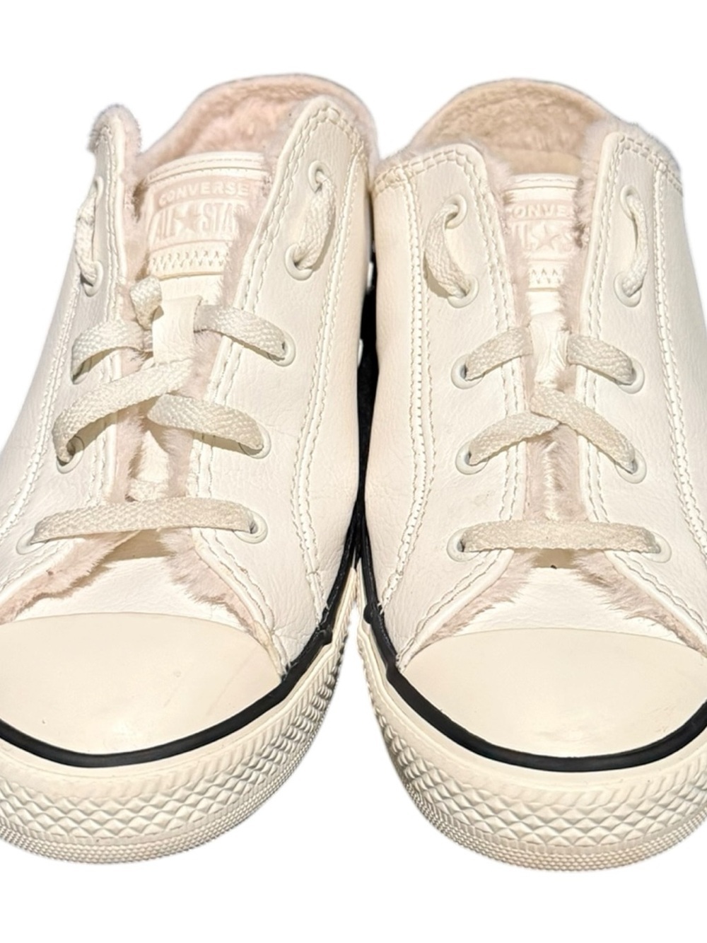 Converse CTAS DAINTY Mule Slip Egret Faux Leather Fur Sandal Womens Size 7.5 - Picture 4 of 9